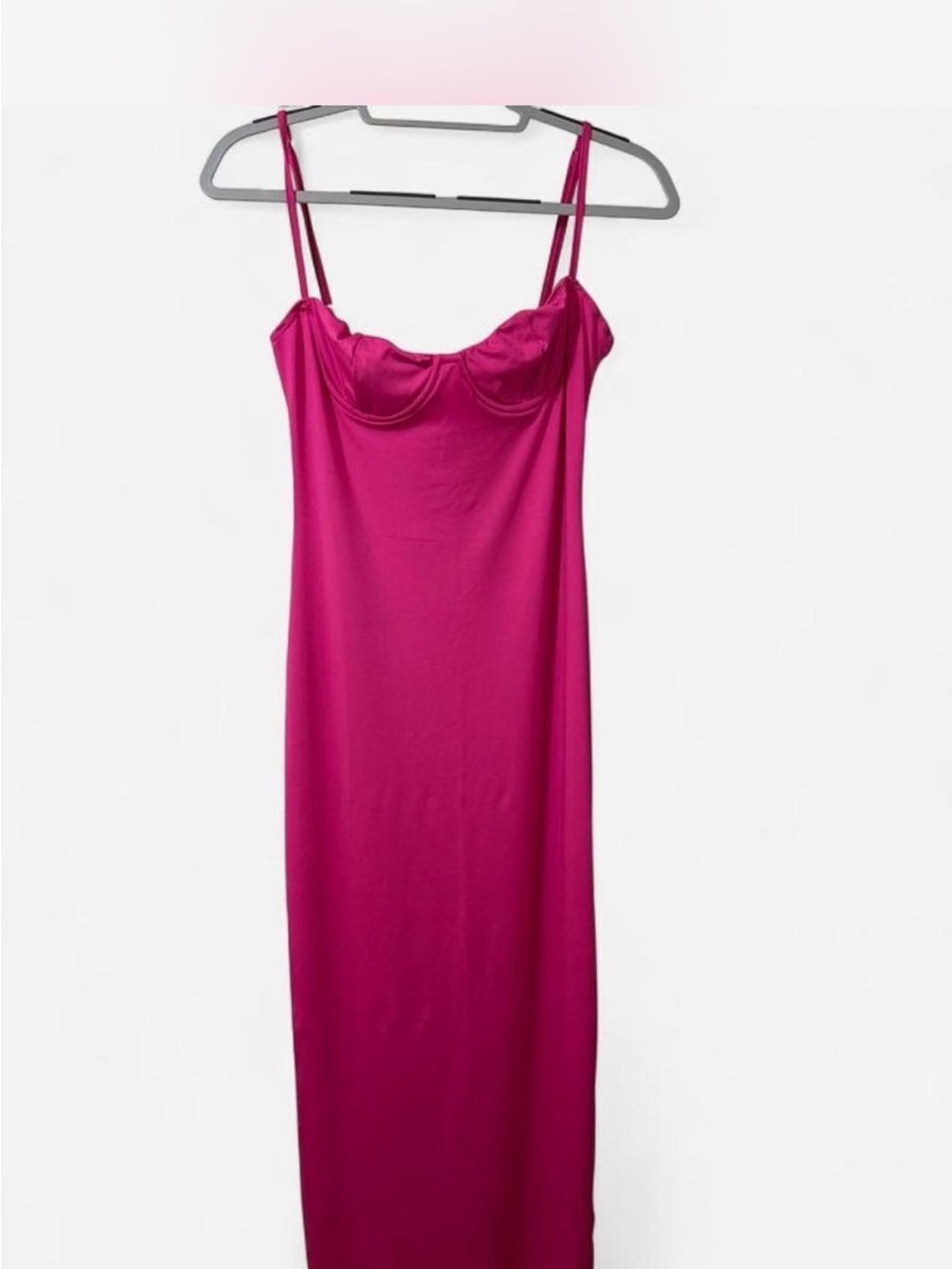 Fuchsia Slip Dress with Adjustable Spaghetti Straps